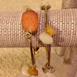 Natural Druzy Bracelet Set
